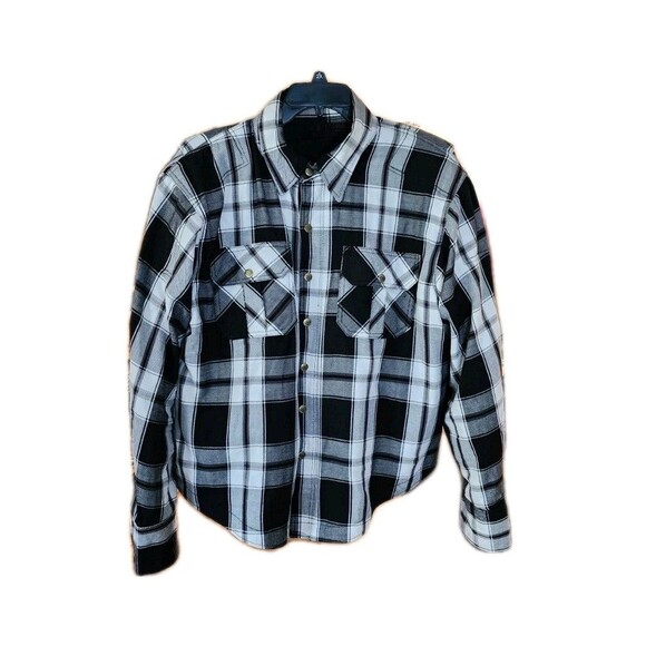 Milwaukee Leather Performance Motorcycle Rider Plaid Flannel Shirt Jacket XL - Picture 1 of 9